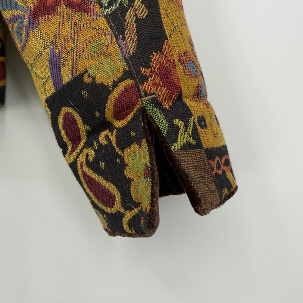 Coldwater Creek Tapestry Blazer Patchwork Floral Paisley L Boho Southwestern - Picture 9 of 9